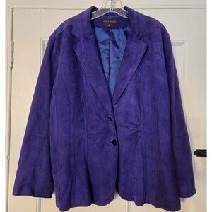Anne Klein NY Purple Suede Jacket, Size 3X